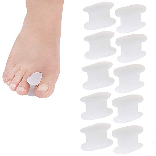 Lezed Separadores de dedos de los pies Hallux Valgus Corrector de Juanetes nocturno y dia Férulas de Gel Suaves de Dedos del Pie Alivio de cabello para juanete alivio del dolor 10 Pares