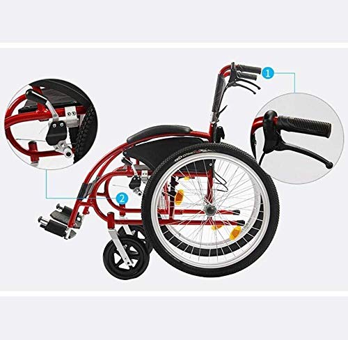 LHQ-HQ Silla de ruedas silla de ruedas, silla de ruedas manual Deportes Ocio ergonómico plegable portátil plegable Fourbrakes Respaldo La ampliación de los apoyabrazos del cojín, la carretilla, la car