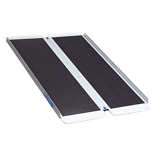 Liekumm Rampa de umbral antideslizante plegable portátil de aluminio para umbrales, escaleras (MR607MW-4) (L120 cm x W76 cm x H5 cm)