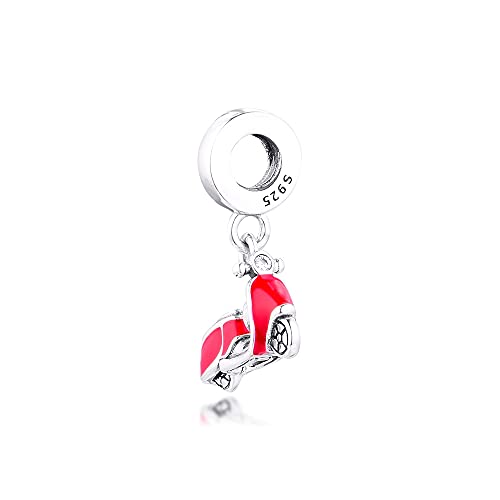 LIJIAN DIY 925 Sterling Jewelry Charm Beads Red Scooter Hacer Originales Pandora Collares Pulseras Y Tobilleras Regalos para Mujeres