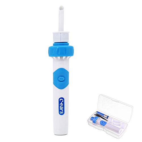 Limpiador de Oídos, Eléctrico Q Grips Limpieza Cerumen Oído, Kit Limpiador para Oídos, Seguro y Suave, con 2 Puntas Lavables, Seguro y Suave, para Niños y Todo tu Familia - Azul