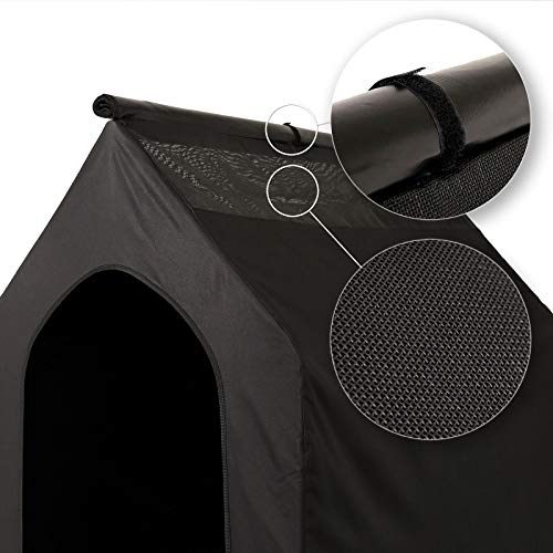 lionto Cama para Perros Cubierta Cama elevada con Techo para Perros Negro (S) 90 x 65 x 85 cm