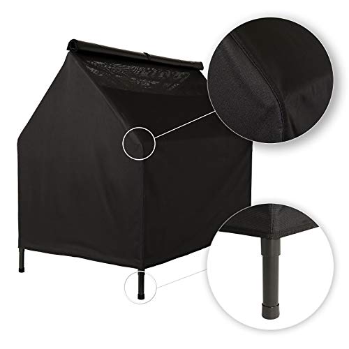 lionto Cama para Perros Cubierta Cama elevada con Techo para Perros Negro (S) 90 x 65 x 85 cm