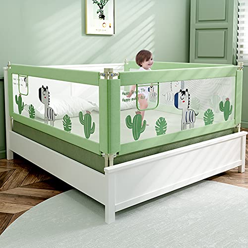 LIQICAI Niño Pequeño Guardia Barandilla Cama, Plegable Seguridad Barandilla Cama con Bloqueo Doble, Universal 28 Engranajes Niños Dormido Protector Barandilla (Color : Green, Size : 2.0M)