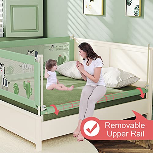 LIQICAI Niño Pequeño Guardia Barandilla Cama, Plegable Seguridad Barandilla Cama con Bloqueo Doble, Universal 28 Engranajes Niños Dormido Protector Barandilla (Color : Green, Size : 2.0M)