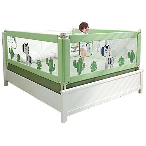 LIQICAI Niño Pequeño Guardia Barandilla Cama, Plegable Seguridad Barandilla Cama con Bloqueo Doble, Universal 28 Engranajes Niños Dormido Protector Barandilla (Color : Green, Size : 2.0M)