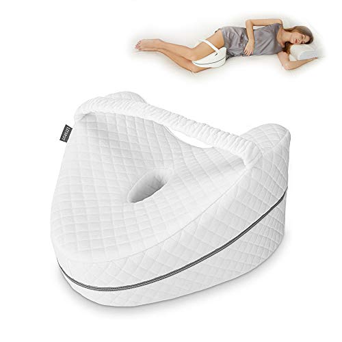 LITSPOT Almohada Ortopédica para Pierna y Rodilla, Espuma con Memoria, Almohada para Piernas Rodillas, Soporte para el Tobillo y la Rodilla, Cojín Ergonómico Dormir de Lado