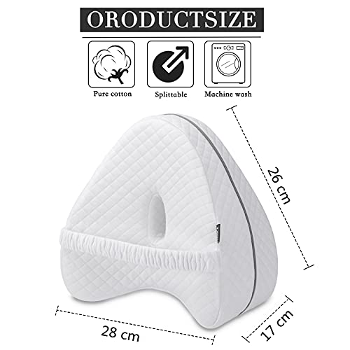 LITSPOT Almohada Ortopédica para Pierna y Rodilla, Espuma con Memoria, Almohada para Piernas Rodillas, Soporte para el Tobillo y la Rodilla, Cojín Ergonómico Dormir de Lado