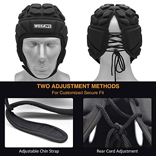 Lixada Casco de Portero Ajustable Protector de Cabeza para Fútbol Rugby Deportes