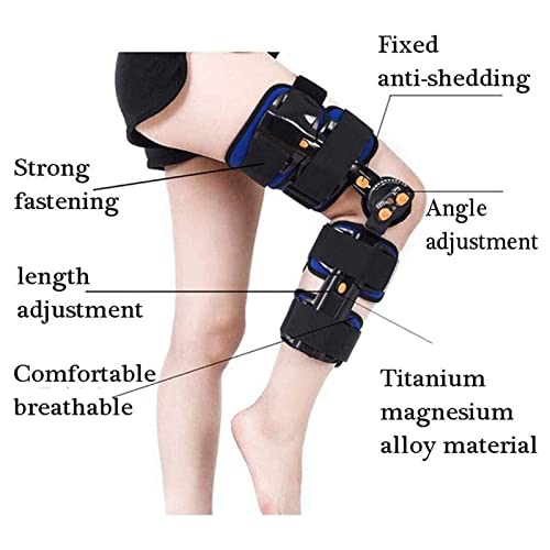 LJXX Tobillo y pie Rodillera con Bisagras, Inmovilizador de Rodilla Postoperatorio Ajustable, Estabilizador de Soporte de órtesis para Rehabilitación Ortopédica