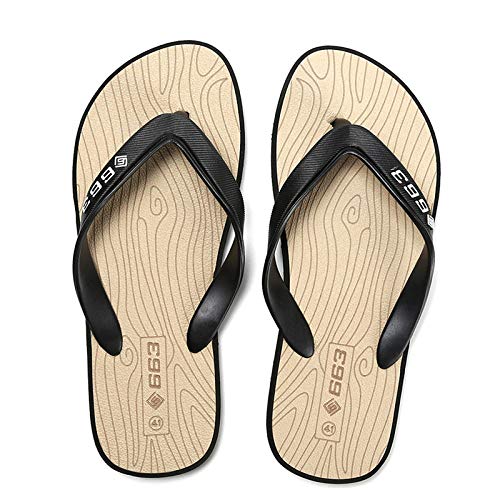 LNLJ - Pantuflas de masaje para fitness, sandalias de playa para hombres y mujeres - Chanclas de goma antideslizante en grano de madera - Khaki_41, zapatillas sanitarias para