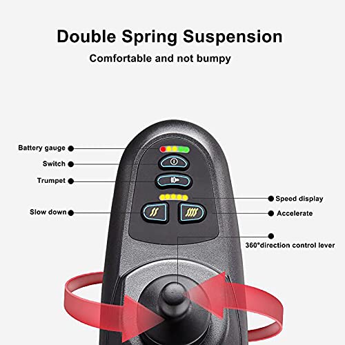 LNLN Silla De Ruedas EléCtrica Liviana, Plegable con Un BotóN, Resortes De AmortiguacióN Dobles, Freno ElectromagnéTico, Controlador Basculante De 360 °, Puede Guardar El Maletero