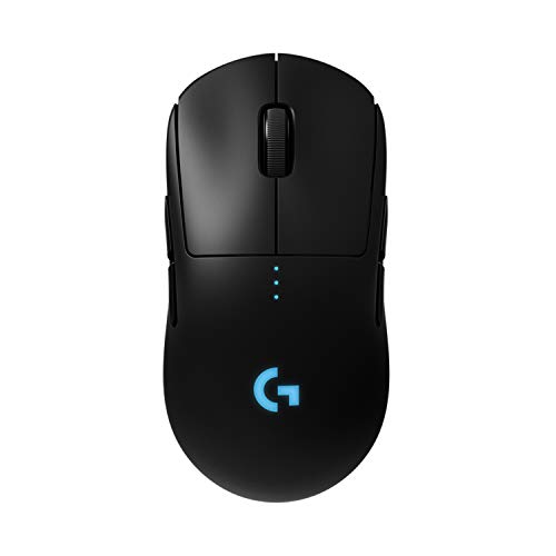 Logitech G PRO Ratón Gaming Inalámbrico, Captor HERO 25K, 25,600 DPI, RGB, Ultra-ligero, Peso Reducido, 4-8 Botones Programables, Batería Larga Duración, POWERPLAY-compatibile, PC/Mac - Negro