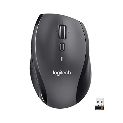 Logitech M705 Marathon Ratón Inalámbrico, 2,4 GHz con Mini Receptor USB, Seguimiento Óptico 1000 DPI, 7 Botones, Batería 3 Años, PC/Mac/Portátil/Chromebook - Negro