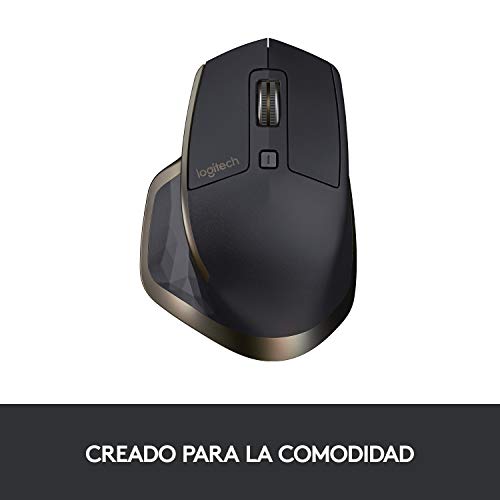 Logitech MX Master Ratón Inalámbrico, Bluetooth/2.4 GHz con Nano-Receptor USB Unifying, Seguimiento en Cualquier Superficie 1000 DPI, 5 Botones, Versión Amazon, Compatible con PC/Mac/Portátil, Negro