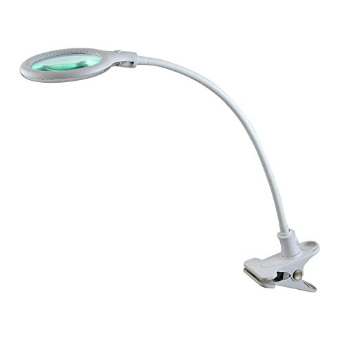 Lumeno 6803 Lámpara de Lupa Lámpara de Pinza LED con 30 LED SMD 6 vatios 480 Ideal para Salones de Belleza consultas médicas Lupa iluminada Ayuda Lupa 3 dioptrías Bianco 3 dioptrías3 diopters