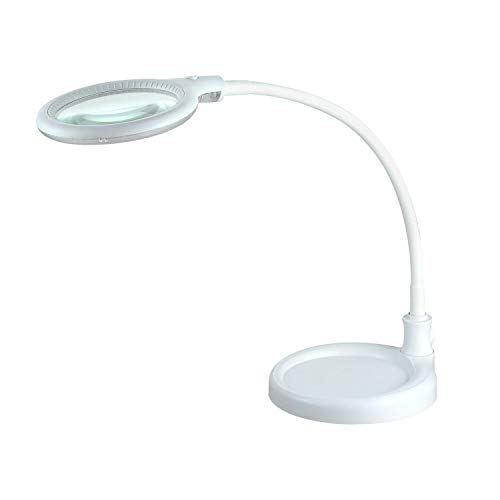 Lumeno 6803 Lámpara de Lupa Lámpara de Pinza LED con 30 LED SMD 6 vatios 480 Ideal para Salones de Belleza consultas médicas Lupa iluminada Ayuda Lupa 3 dioptrías Bianco 3 dioptrías3 diopters