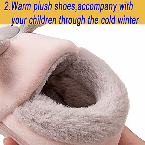 Lvptsh Zapatillas de casa Invierno para Niñas Niños Pantuflas de Cálido Antideslizante Peluche Forradas Slippers,Red,EU24/25