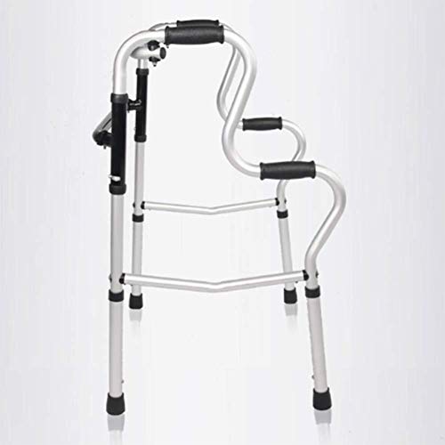 LXDDJZXQ Andador para Ancianos Walker, Caminante Ajustable Ligeramente Plegable Conducción médica, Muletas de Aluminio de Walker Mayores Discapacitados Muletas de Cuatro Patas Doble Curva