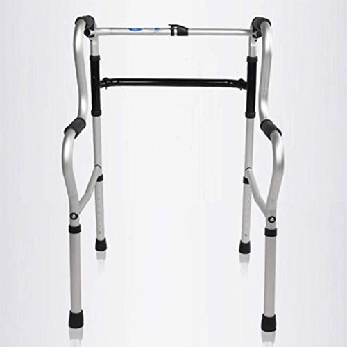 LXDDJZXQ Andador para Ancianos Walker, Caminante Ajustable Ligeramente Plegable Conducción médica, Muletas de Aluminio de Walker Mayores Discapacitados Muletas de Cuatro Patas Doble Curva