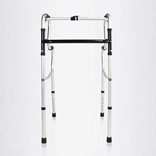 LXDDJZXQ Andador para Ancianos Walker, Caminante Ajustable Ligeramente Plegable Conducción médica, Muletas de Aluminio de Walker Mayores Discapacitados Muletas de Cuatro Patas Doble Curva