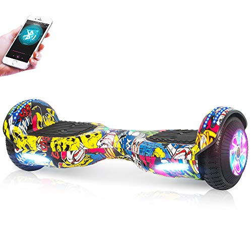 M MEGAWHEELS Hoverboard, Patinete electrico Auto Equilibrio 6.5 Pulgadas con Bluetooth, Fuerte Dual Motor y Hoverboard LED es un Regalo para niños.