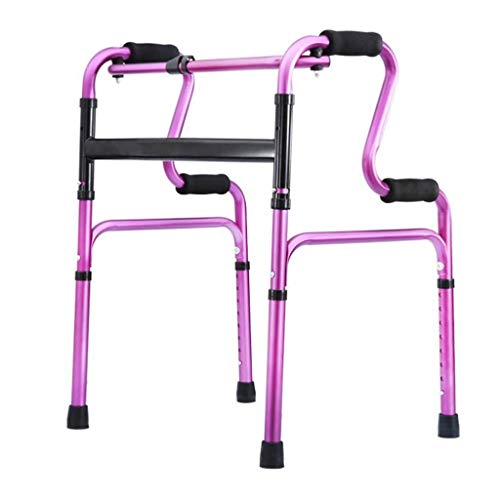 M-YN Andador para Ancianos Plegable Walker, Andador, Ancianos bipedestador Rehabilitación Baranda de aleación de Aluminio andadores for Personas Mayores (Color : Purple)