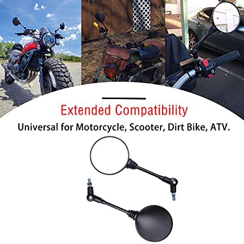 M8 M10 Espejo Retrovisor Moto Universales Manillar Plegable con Abrazadera Retrovisores Moto para Cafe Racer Street Bike Sport Bike Scooter Cruiser ATV.