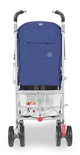 Maclaren Techno XT silla de paseo tipo paraguas ligero, Para niños de recién nacidos hasta 25 kg, capota extensible con factor UPF 50+ y asiento reclinable, Accesorios incluidos, Azul oscuro/plateado