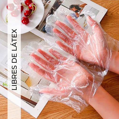 MAGIC SELECT Guantes desechables de plástico para preparación de alimentos, aptos para alimentos, talla única, transparentes (200, talla unica)