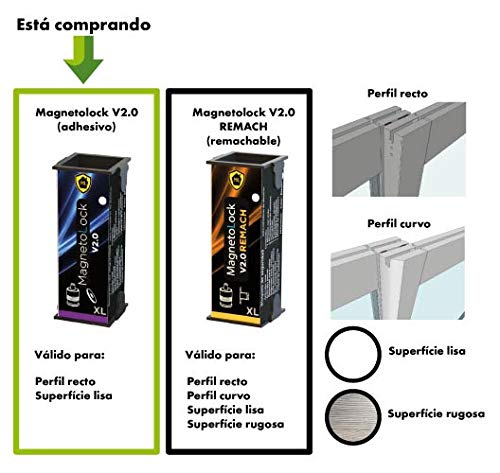 Magnetolock V2.0 (Blanco).Bloqueo de seguridad para ventanas y puertas correderas. Bloqueo con ventana cerrada y abierta. Ajustable posición de ventilación para seguridad niños, bebé y mascotas.