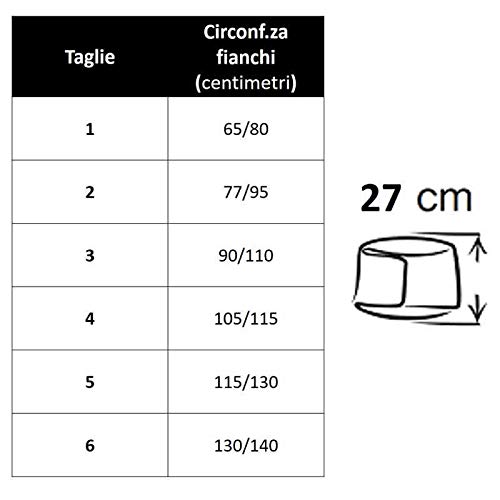 MANIFATTURA BERNINA Sana 55109 (Talla 1) - Faja compresión Abdominal Alta 27 cm cinturón postoperatorio con Cierre de Velcro