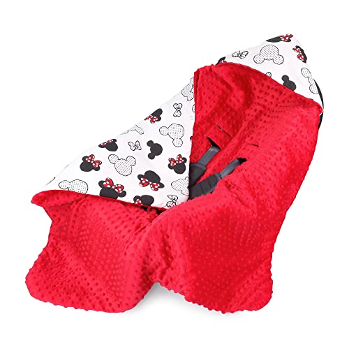 Manta para bebé Otoño/Invierno - 90 cm x 90 cm - Universal, por Ejemplo, para Maxi Cosi Buggy Asiento de Coche Certificado Öko-Tex Rojo