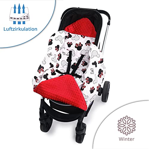 Manta para bebé Otoño/Invierno - 90 cm x 90 cm - Universal, por Ejemplo, para Maxi Cosi Buggy Asiento de Coche Certificado Öko-Tex Rojo