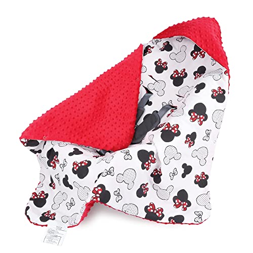 Manta para bebé Otoño/Invierno - 90 cm x 90 cm - Universal, por Ejemplo, para Maxi Cosi Buggy Asiento de Coche Certificado Öko-Tex Rojo