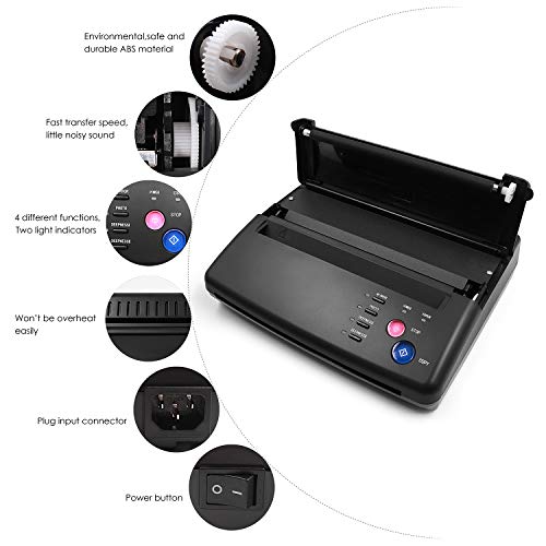 Máquina de transferencia de tatuajes BIOMASER® Tattoo Printer Drawing Thermal Stencil Maker Copiadora para Papel de Transferencia de Tatuajes Papel de Carbón … (EU plug)