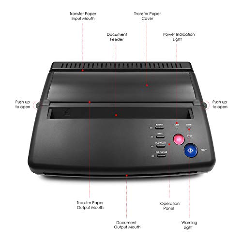 Máquina de transferencia de tatuajes BIOMASER® Tattoo Printer Drawing Thermal Stencil Maker Copiadora para Papel de Transferencia de Tatuajes Papel de Carbón … (EU plug)