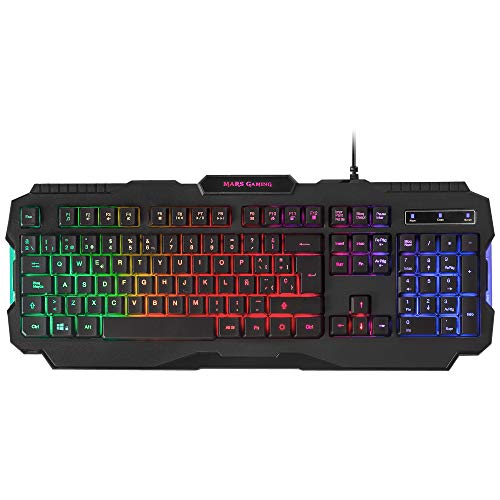 Mars Gaming MCP118, Pack Iluminación RGB de Teclado, Ratón y Alfombrilla Gaming, USB Alámbrico, Negro