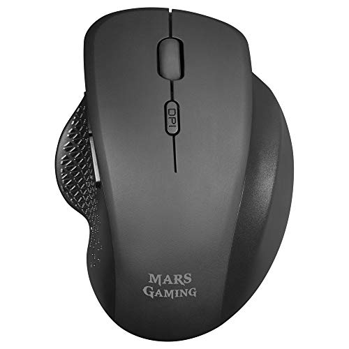 Mars Gaming MMWERGO Negro, Ratón Inalámbrico Ergonómico para PS4/PS5/XBOX/PC/Mac