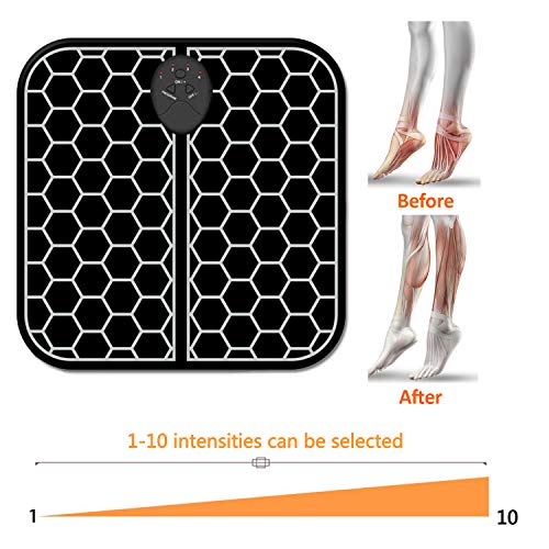 Masajeador de pies eléctrico EMS, Pulsos de Baja Frecuencia Estimulación Muscular Eléctrica, Cojín de Masaje de Pies Fisioterapia Inteligente para Mejorar la Circulación Sanguínea