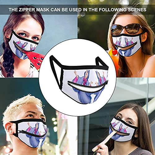 Máscara con una cremallera Diseño personalizado Big Clothes Baton Funny Expression Red Tie Dust Mouth Covers Funny Transpirable Face Mask cierre de cremallera