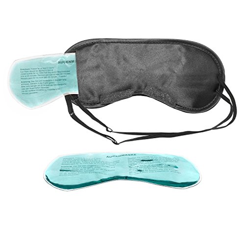 Máscara para dormir con almohada para enfriar los ojos Gafas para dormir con banda de goma ajustable y sensación de seda La almohada para enfriar ayuda con las migrañas (Negro)