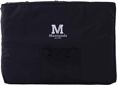 Massunda All - Tumbona de masaje plegable y de altura regulable de madera maciza, mesa de cosméticos móvil con funda de rizo, reposabrazos y respaldo, cojín cervical, reposacabezas ergonómico