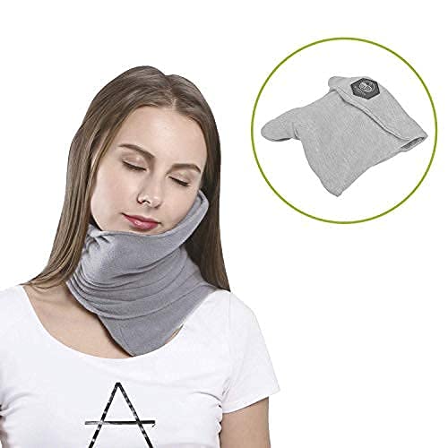 Maverick - Almohada de viaje de ALGODÓN. Cojín cervical viscoelástico y cómodo, ideal para el avión o el coche. Cojín reposacabezas de viaje para cuello y cervicales.Cuida de tu salud. Calidad PREMIUM