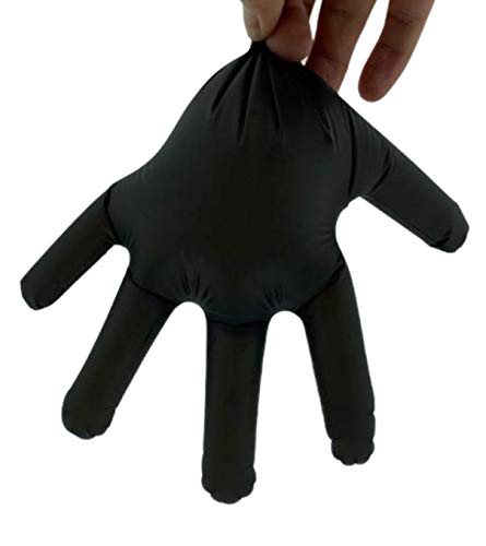 MC-Trend - 100 guantes desechables de TPE, color negro, sin polvo, sin látex, en caja dispensadora, large