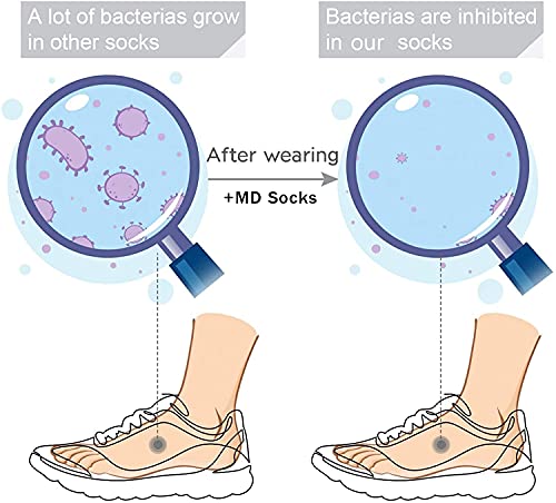 +MD 6 Pares de Confortables Calcetines Unisex en Fibra de Bambú Calcetines de deporte medias 2BLK/2WHT/2GRY M(39-42EU/9-11US)