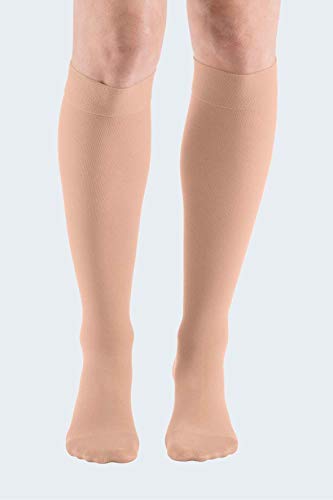 medi Mediven elegance 0240113 - Medias de compresión hasta la rodilla para mujer, con punta cerrada, CCL2, sin banda adhesiva, color caramelo, talla III normal