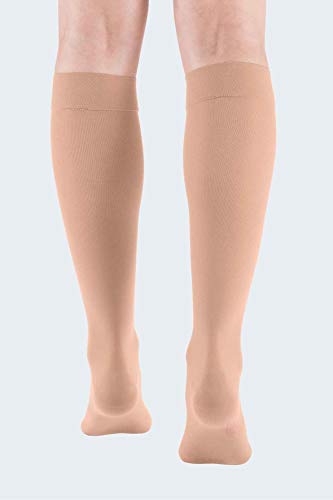 medi Mediven elegance 0240113 - Medias de compresión hasta la rodilla para mujer, con punta cerrada, CCL2, sin banda adhesiva, color caramelo, talla III normal