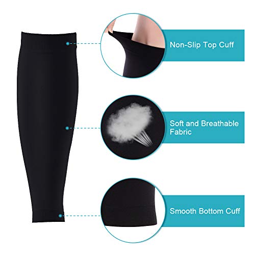 Medias de Compresión para Mujeres Hombres, 20-30 mmHg Calcetines de Compresión Cortas, Punta Abierta, Medias Compresión Fuerte para Venas Varicosas, Edema, Embarazo, Mejora la Circulación (Black, XXL)