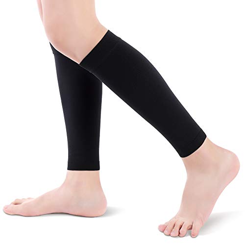 Medias de Compresión para Mujeres y Hombres, 20-30 mmHg Calcetines de Compresión Cortas, Punta Abierta, Medias Compresión Fuerte para Venas Varicosas, Edema, Embarazo, Mejora la Circulación (Black,XL)